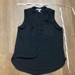 H&M concious size 6 black sleeveless blouse high low